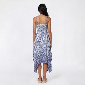 Juniors Angie Twist Front Handkerchief Hem High Low Dress alternate view